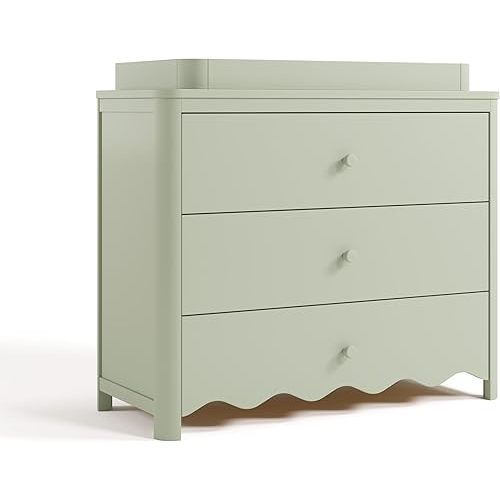 Storkcraft Casablanca 3 Drawer Chest with Removable Changing Topper (Sage) – GREENGUARD Gold Certified Wood Dresser for Baby & Kids, Interlocking Drawer System for Safety