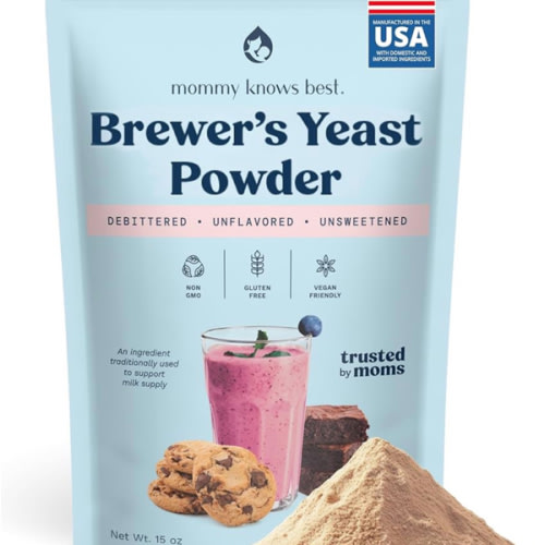 Mommy Knows Best Brewer's Yeast Powder for Breastfeeding Support, Gluten-Free, 15 oz
