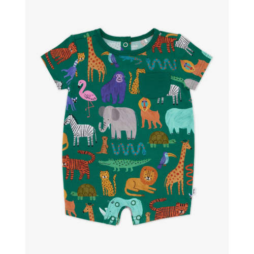 Wild Zoo Pocket Shorty Romper | Little Sleepies