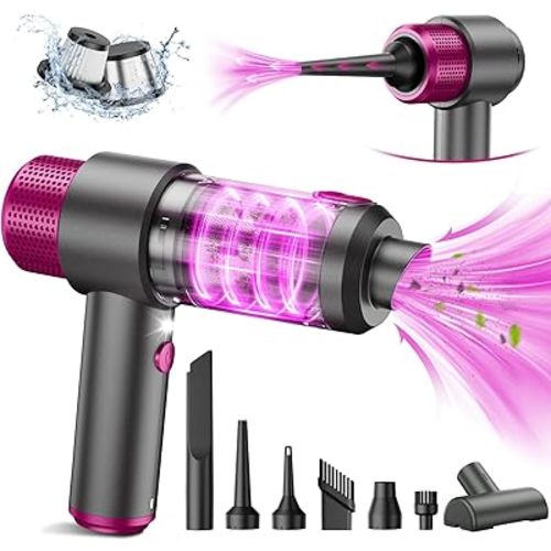 EYYA Handheld Car Vacuum Cleaner Cordless, 15000PA High Power Car Vacuum Cleaner & Air Duster, 4-in-1 Portable Mini Car Vacuum Cleaner with LED Light, Hand Held Vacuum Cleaner for Car Home Office