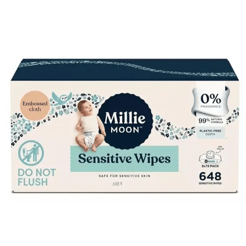Millie Moon Sensitive Baby Wipes, 648 Count, (1 Box)