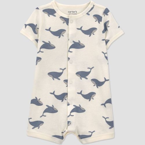 Carter's Just One You® Baby Boys' Whale Romper - Blue/Ivory 3M
