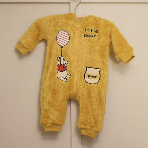 Infant Pooh Sherpa Embossed Hood Romper
