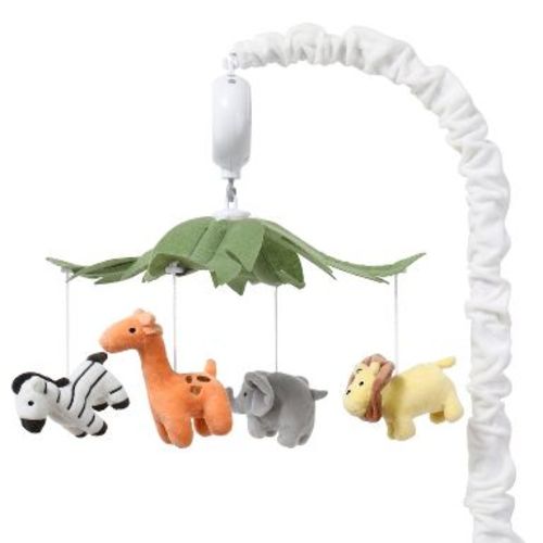 The Peanutshell Safari Animals Musical Crib Mobile for Baby Boys & Girls