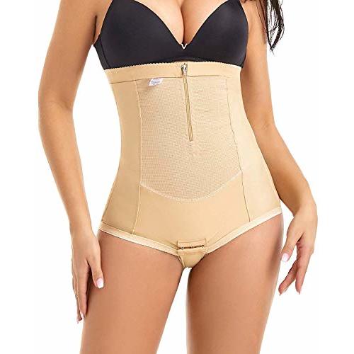 MOVWIN Postpartum Belly Wrap C Section Panties Belly Band Abdominal Compression Corset Girdle Shorts with Zipper