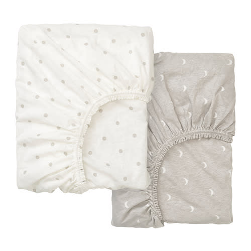 IKEA Puerto Rico - LENAST sábana ajustable para cuna, lunares/Luna, 28x52 "