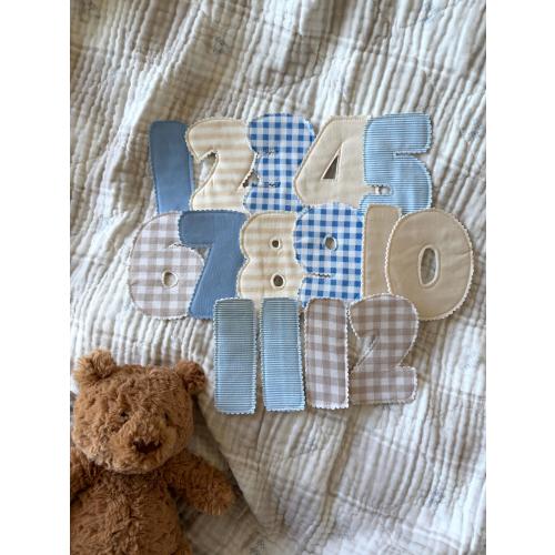 Baby Monthly Milestone Number Props Set 1-12 Fabric Scallop Numbers