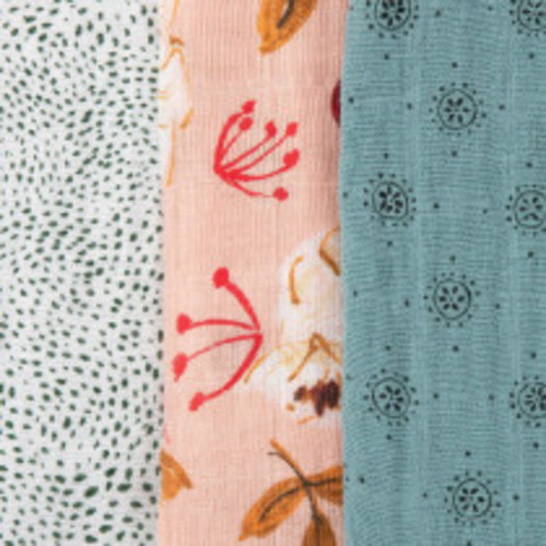 Little Unicorn Cotton Muslin Swaddle 3 Pack - Vintage Floral