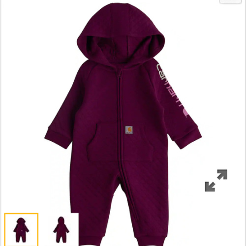 Kids' Long Sleeve Quilted Zip-Front Coverall (Baby)