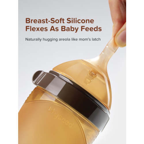 3-7 month Silicone Transition Bottle | 8oz Natural Latch - thyseed
