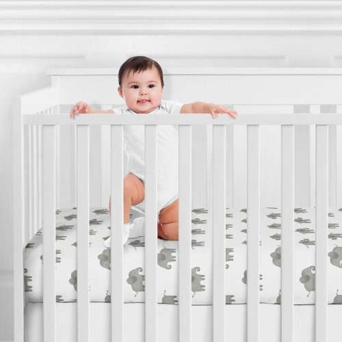 Elephant Fitted Crib Sheet