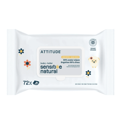 Lingettes pour bébé peau sensible - Sans odeur I ATTITUDE