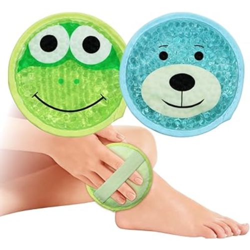 Gel Ice Pack for Injuries 2 Packs Cute Reusable Hot Cold Gel Packs for Fever Pain Relief Wisdom Teeth First Aid and Neck Head Arms Legs Knee Ankle