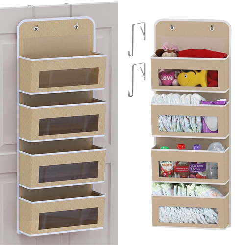 HioHa 4-Tier Over the Door Mesh Organizer | Baby Clothes Storage for Nursery, Closet, Bathroom & Dorm