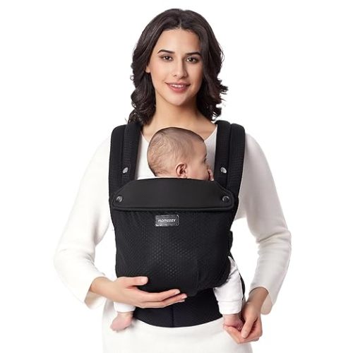 Momcozy Baby Carrier - Ergonomic, Cozy and Lightweight Carrier for 7-45lbs, Effortless to Put On, Ideal for Hands-Free Parenting, Enhanced Lumbar Support, Purehug for Infant to Toddler, Black