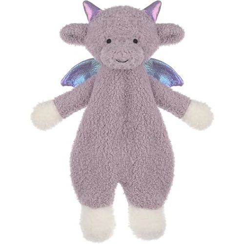Apricot Lamb Dragon Soft Loveys for Babies, Security Blanket for Baby Boy and Girl, for Infant and Toddlers (Purple)