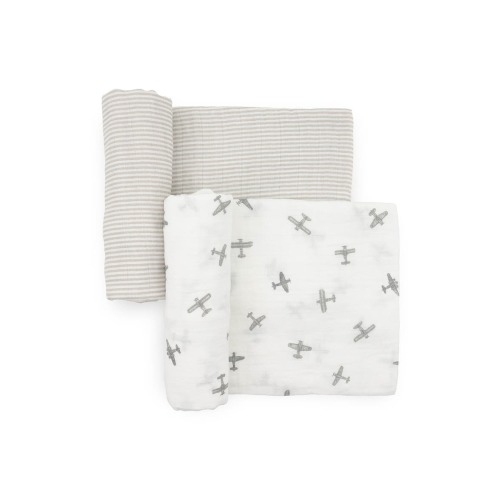 2-Pack Organic Cotton Muslin Swaddle Blanket
