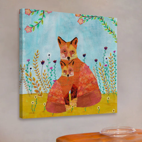 Marmont Hill 'Autumn Foxes' Print on Wrapped Canvas | Wayfair