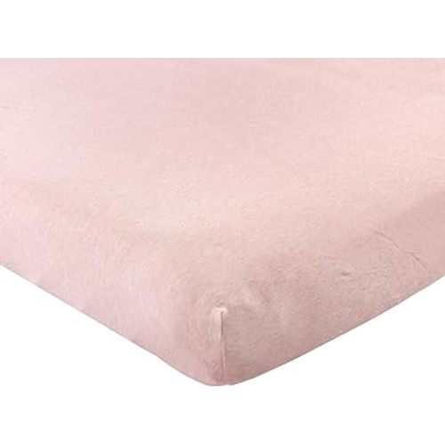 Hudson Baby Unisex Baby Cotton Fitted Crib Sheet, Heather Pink, One Size
