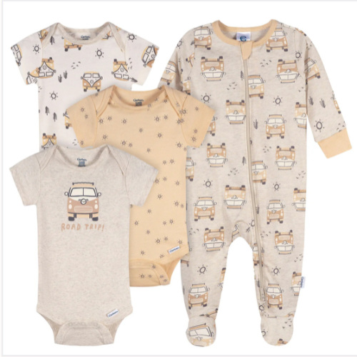 4-Pack Baby Neutral Road Trip Onesies® Bodysuits and Sleep 'N Play – Gerber Childrenswear