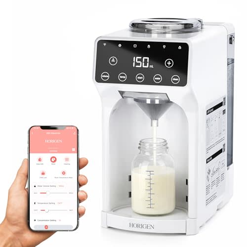 Horigen Smart Baby Formula Maker - Advanced WiFi Bottle Maker Formula Dispenser Machine with Automatic Mix & Clean, Instant Warm Water, Fast Milk Make with Accurate Dispensing & Temperature Control