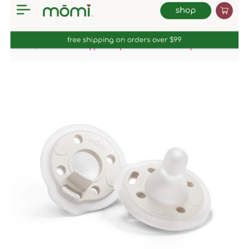 mōmi babypace pacifier 2-set - pearl