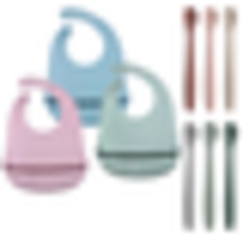 3 Piece Silicone Baby Bibs Waterproof & 6 Piece Silicone Baby Feeding Spoons | Shop Today. Get it Tomorrow! | takealot.com
