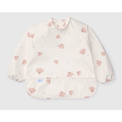 Long Sleeve Bib - Pink Seashells