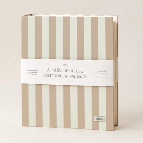 Document Organizer Binder – Premium Linen Folder System with Full & Half-Page Envelopes for Important Papers, Passports, Birth Certificates & More