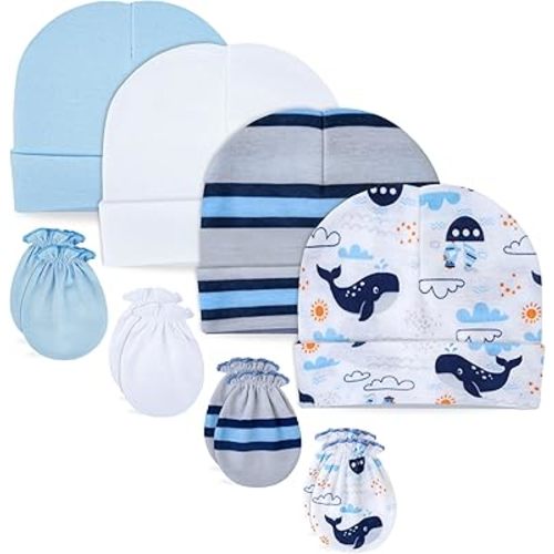 RATIVE Baby Mittens No Scratch Organic Cotton for Newborn 0-6 Months | Baby Essentials Must-Haves for Boys & Girls