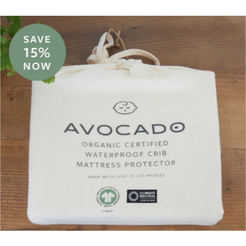 Organic Waterproof Crib Protector Pad | Avocado Green Mattress