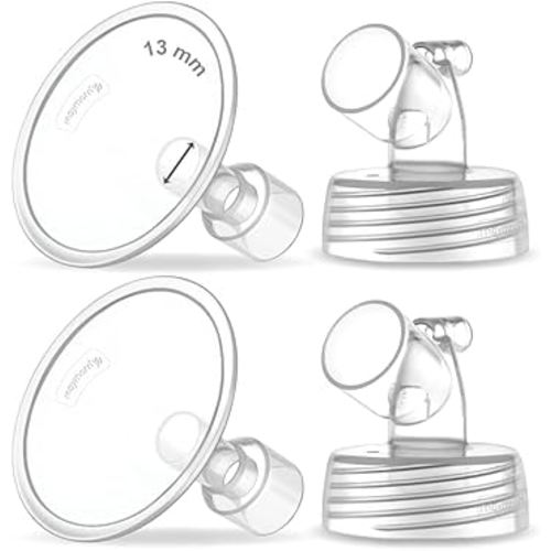 Maymom Two-Piece Wide Neck Pump Parts for Spectra S1/S2 Pumps; Incl Wide Mouth Flanges; Not Original Spectra Flange (13 mm Two Flanges)