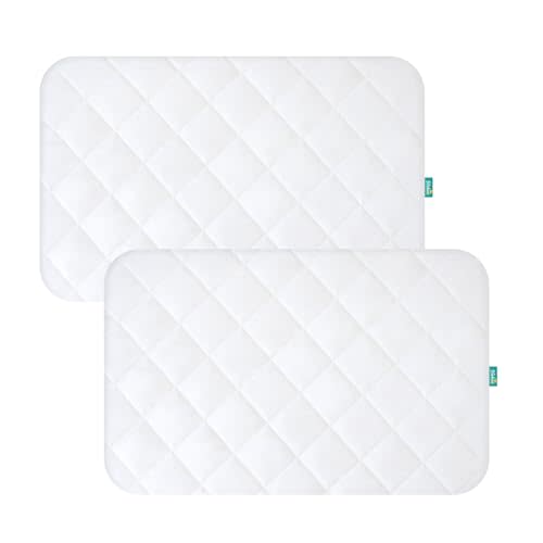 Pack and Play Sheets Fitted 2 Pack Waterproof Pack and Play Mattress Protector Pad Cover Quilted Compatible with Graco Pack n Play & Dream On Me & Pamo Babe, Playpen/Playard 39" x 27" White