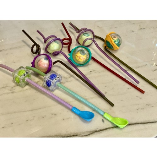 Taco Bell Scales Creeps Monster Eyeball Crazy Straw 1997 Halloween Lot Vintage