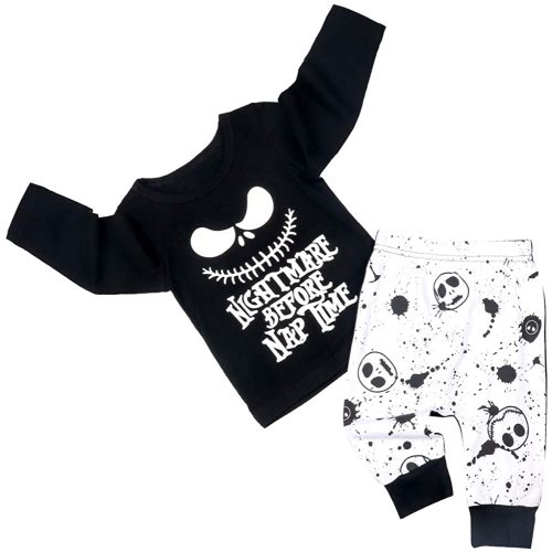 Toddler Baby Boy Girl Clothes 2PCs Outfit Set Cute Top and Skull Pants 0-5T Kids Clothing Set