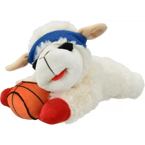 MULTIPET Basketball Lamb Chop Squeaky Plush Dog Toy, 10.5-in - Chewy.com