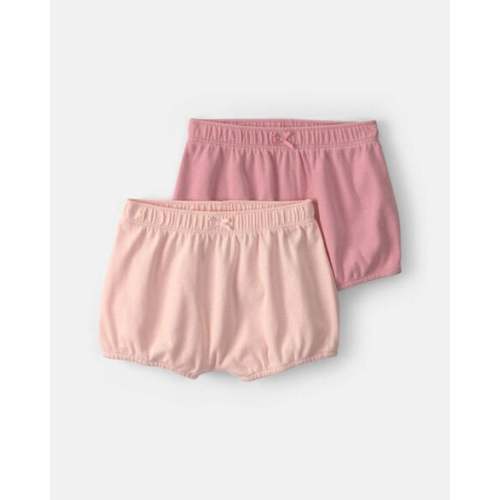 Baby Girl 2-Pack Cotton Shorts - Pink | Carter's