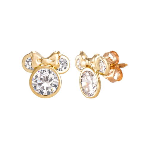 Disney Girls/Tween 10KT Yellow Gold Minnie Mouse Earrings