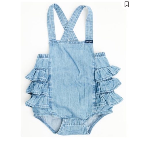 Wrangler Infant Girls' Ruffle Denim Onesie