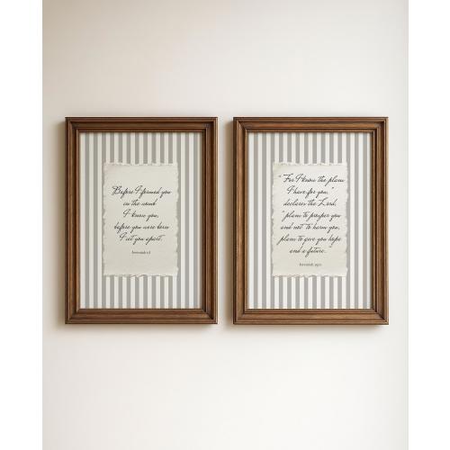 Jeremiah 1:5 and 29 11 Wall Art Set of 2 Bible Verse Print Scripture Farmhouse Decor Vintage Scripture Kid's Room Art Christian nursery