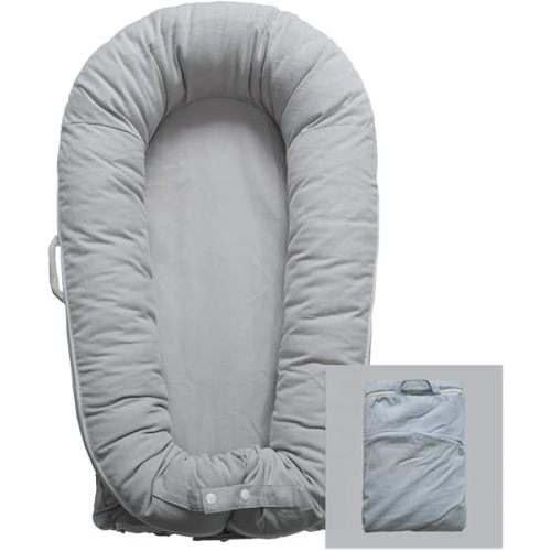 Deluxe Lounger Cover | 100% Cotton Baby Lounger Extra Cover for Dockatot Deluxe | Hypoallergenic Infant Baby Nest Replacement | Cover Only (Gainsboro)