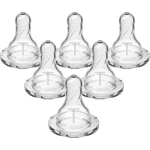 Dr. Brown's Narrow Anti-Colic Level T Baby Bottle Nipple, 0m+, 6-Pack