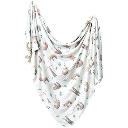 Large Premium Knit Baby Swaddle Receiving Blanket Noah by Copper Pearl