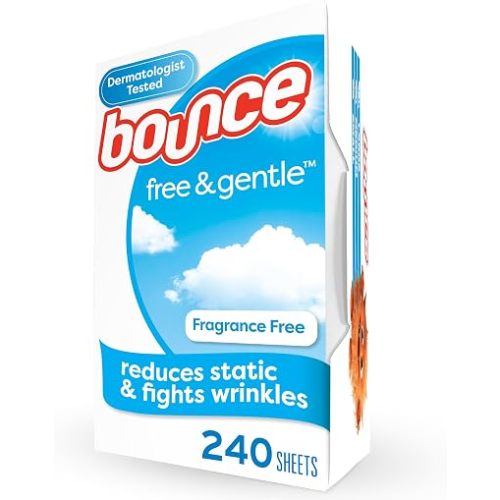 Bounce Free & Gentle Dryer Sheets, Unscented, 240 Count