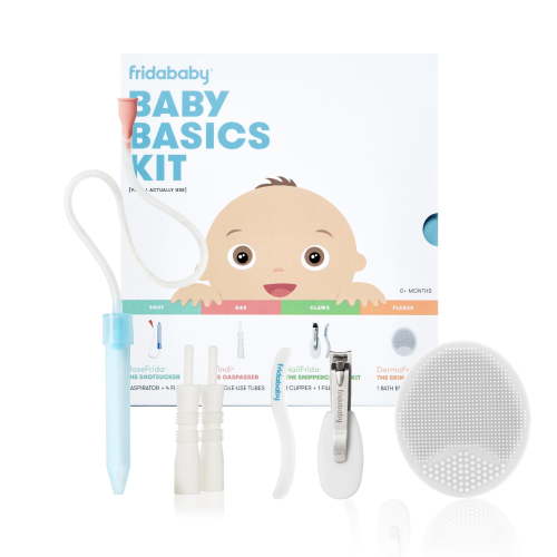 Fridababy Baby Basics Kit, Includes NoseFrida SnotSucker, Windi Gaspasser, NailFrida SnipperClipper Kit and DermFrida SkinSoother HSA/FSA Eligible