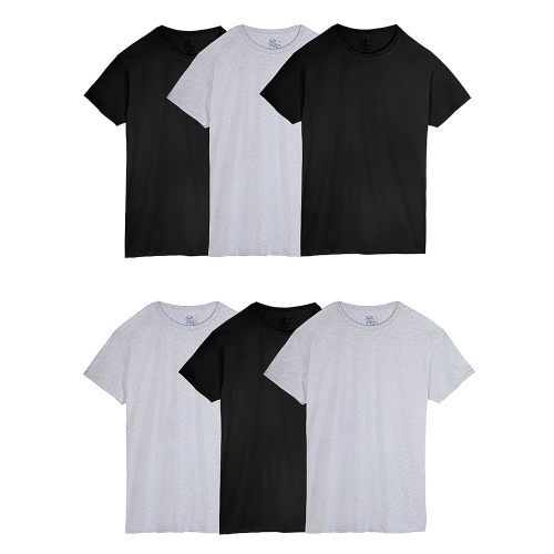 Fruit of the Loom Men's Crew Tee Undershirts, Moisture Wicking & Tag Free, Also Available in Big & Tall