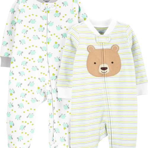 Simple Joys by Carter's Baby Neutral 2-pack Cotton Footed Sleep and Play