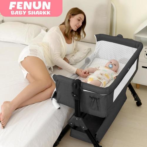 Baby Bassinet, Crib for Infant and Newborn, Bedside Sleeper with Storage Basket and Mosquito Net, Easy to Fold, Height Adjustable, Portable Side Bed Crib portable - TikTok Shop