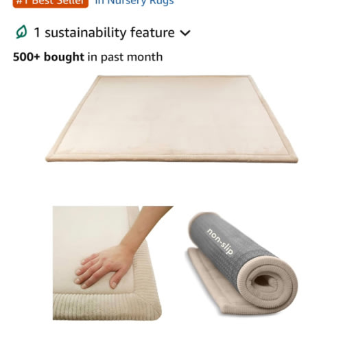 Hakuna Matte CloudSoft Mat for Floor 60" x 80" Beige – Coral Velvet Memory Foam Rug – Non-Slip, Water-Resistant