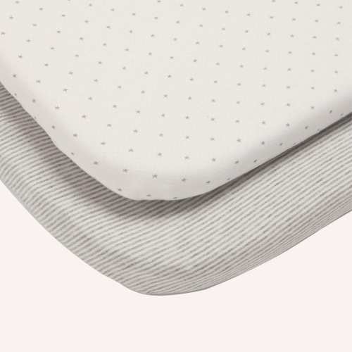 Lua Bedside Crib Sheets 2 pk - Grey Stripe